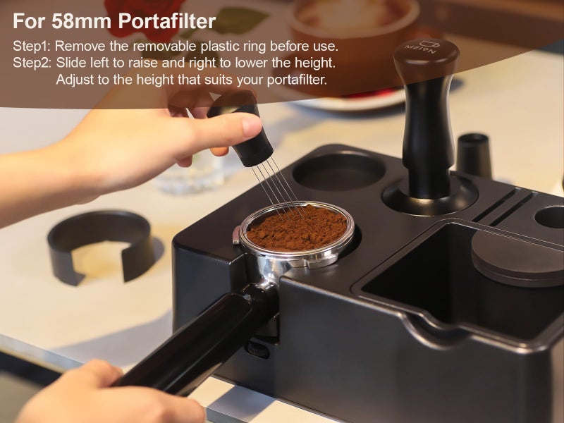 MEION Espresso Tamping Station, Detachable Espresso Knock Box and Tamp Station, 10 in 1 Espresso Organizer Fits 51, 54, 58MM Espresso Tamper, Portafilter, Distributor Puck Screen Espresso Accessories - Image 4
